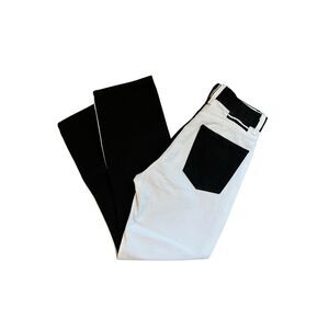 Revice XOXO 28 Black White Straight High Rise Jeans Womens Two Tone Pockets
